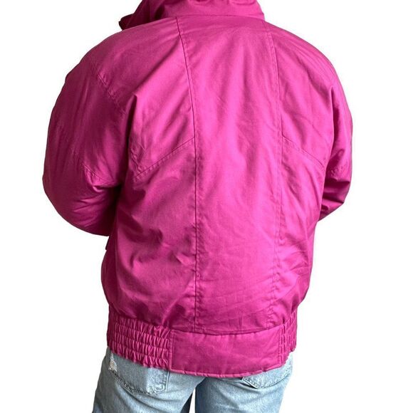 Vintage 80s Womens Fuchsia Pink Goose Down Puffer Ski Winter Jacket Sz S - Picture 7 of 9